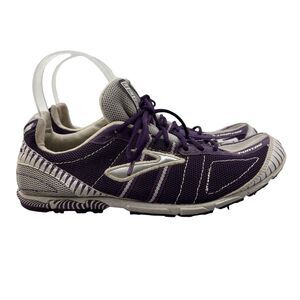 Brooks Womens 9 Track & Field Running Shoes Purple Mach 12 Spikes 1200761B511